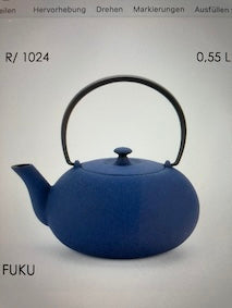Teekanne Fuku, Gusseisen emailliert