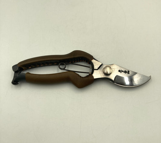 Pflanzenschere Ledergriff olivbraun